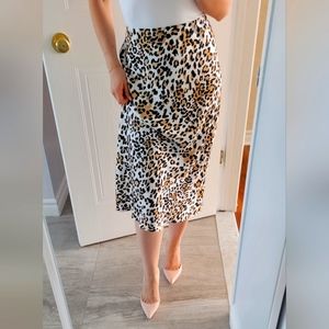 Aritzia Babaton Slip Midi Skirt Animal Print